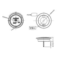 LED Rückleuchte RUND mit Rahmen (3 FUNKTIONEN) 12V 24V Ø155mm 24LEDs +Montageset