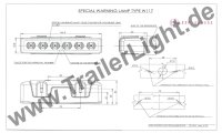 LED Kennleuchte 7 Programme (146,5 x 32,8 x 50mm) mit Halterung Not Einsatz BLAU