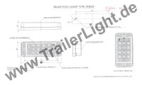 LED Nebelschlussleuchte Nebellampe 107,4mm x 46,7mm x 23mm E20 geprüft ROT