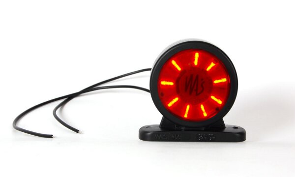 LED Umrissleuchte Vorne/Hinten Positionsleuchte RUND Ø60mm ROT/WEIß E20 geprüft