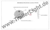 Reflektor Ø 61mm (6mm Dünn) Selbstklebend mit E20 PKW LKW  Anhänger RUND WEIß