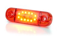 12 LED Umrissleuchte seitliche Begrenzungsleuchte 83,8 x 24,2mm 12V 24V E20 ROT