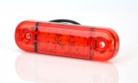 12 LED Umrissleuchte seitliche Begrenzungsleuchte 83,8 x 24,2mm 12V 24V E20 ROT