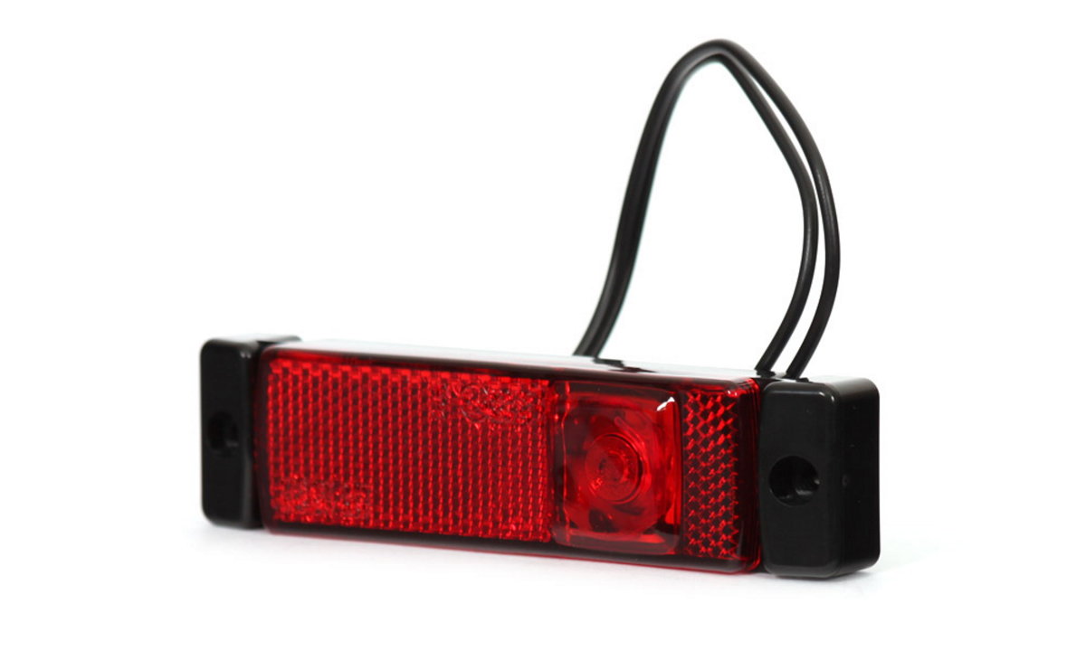 A1 2X LED Lichtleittechnik Begrenzungsleuchten rot-weiß Umrissleuchte LKW  Trailer Anhänger E-Mark 12V 0207