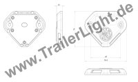 LED Warnleuchte für LKW Hebebühne Ladebord Laderampe Warn Signal 96,5mm x 76mm