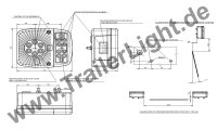 LED Kennzeichenleuchte (L/R) Rückleuchte 3 Funktionen LKW Anhänger 101mm x 121mm