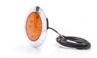 LED Blinkleuchte (L/R) 3 Schrauben Chromring 12V 24V IP66...