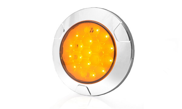 LED Blinkleuchte (L/R) 2 x M6 Schrauben Gehäuse Neon 12V 24V IP66 IP68 Rund