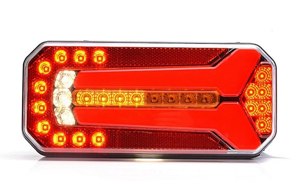 LED Rückleuchte RECHTS Blinker Lauflicht (7 Funktionen) 236 x104mm Anhänger W7