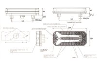 LED Rückleuchte LINKS Blinker Lauflicht (7 Funktionen) 236 x 104mm LKW Anhänger