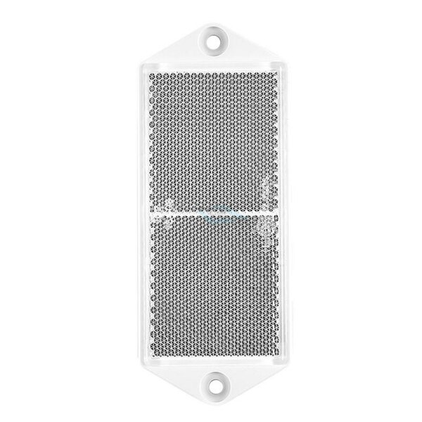Reflektor 127 x 51 mm WEIß ECKIG Schraubbefestigung mit E24 Anhänger PKW LKW