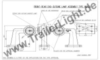 Umriss Positions Leuchte Vorne Hinten ROT WEIß 125,5mm x 145mm E20 LKW Anhänger