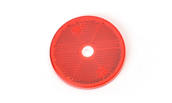 Reflektor Ø 61mm (6mm Dünn) Schraubbefestigung E20 PKW LKW  Anhänger RUND ROT