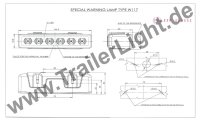 LED Kennleuchte 7 Programme (146,5 x 32,8 x 50mm) +Halterung Not Einsatz ORANGE